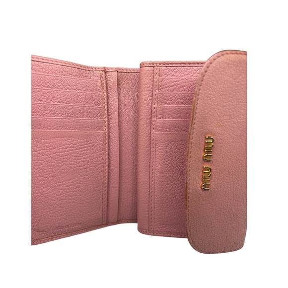 Miu Miu Pink Madras Compact Wallet - Picture 6 of 7